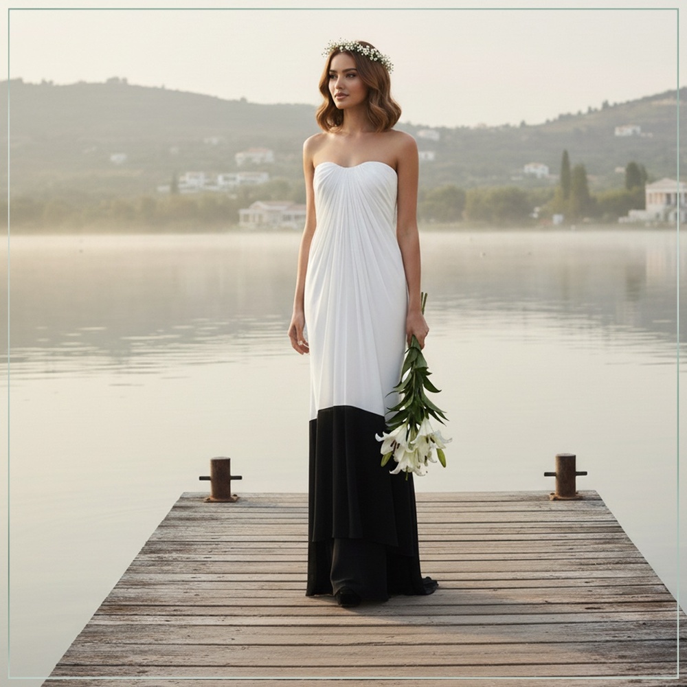 $5490 Monique Lhuillier Pleated Sweetheart Runway Gown - Picture 6 of 14